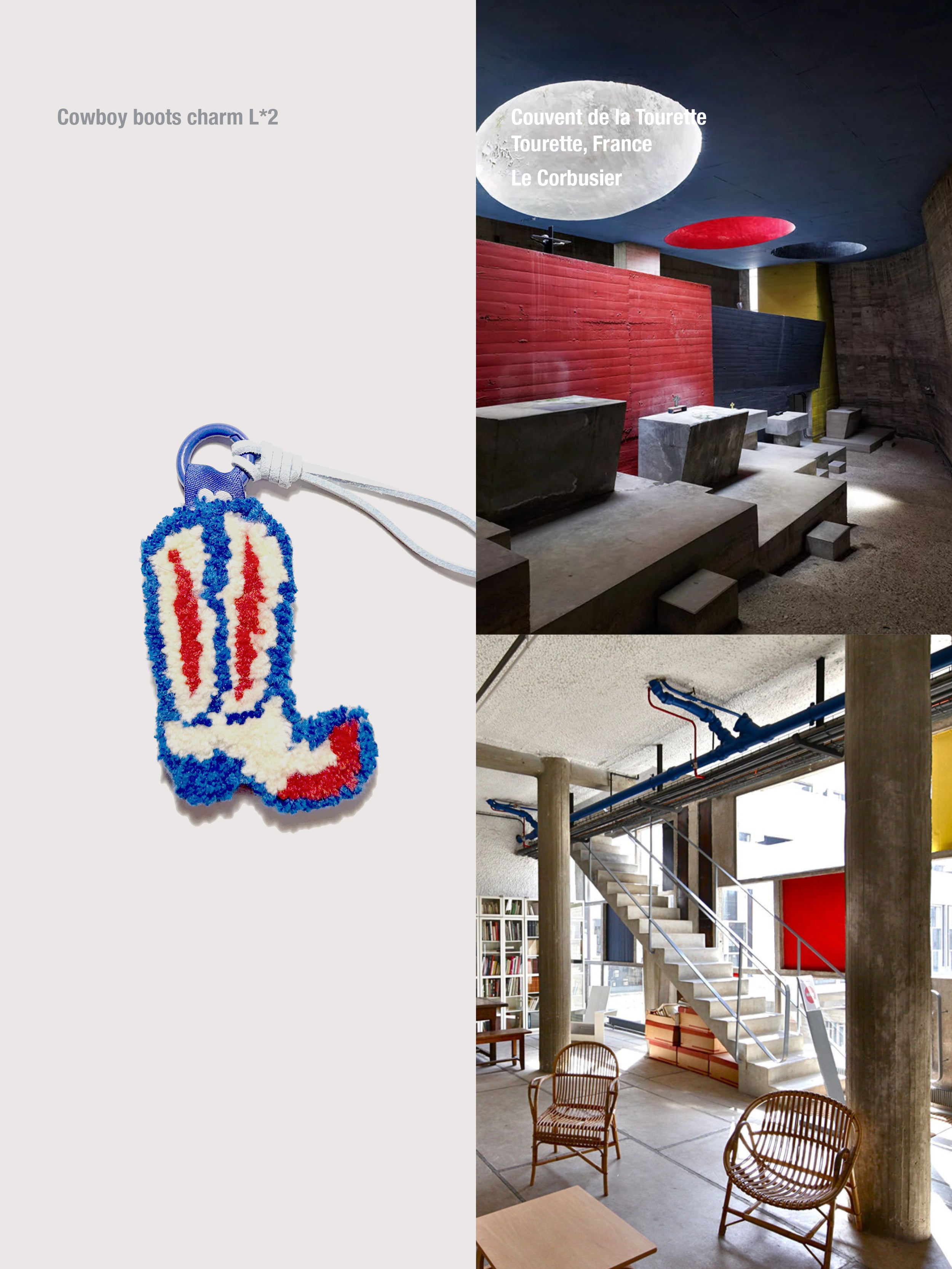 Cowboy boots blue red creme